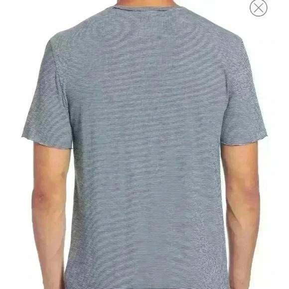 Vince Black & Gray Feeder Stripe Pocket T-Shirt - Picture 3 of 11